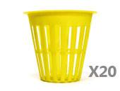 Pack de 20 pots panier jaunes 5cm